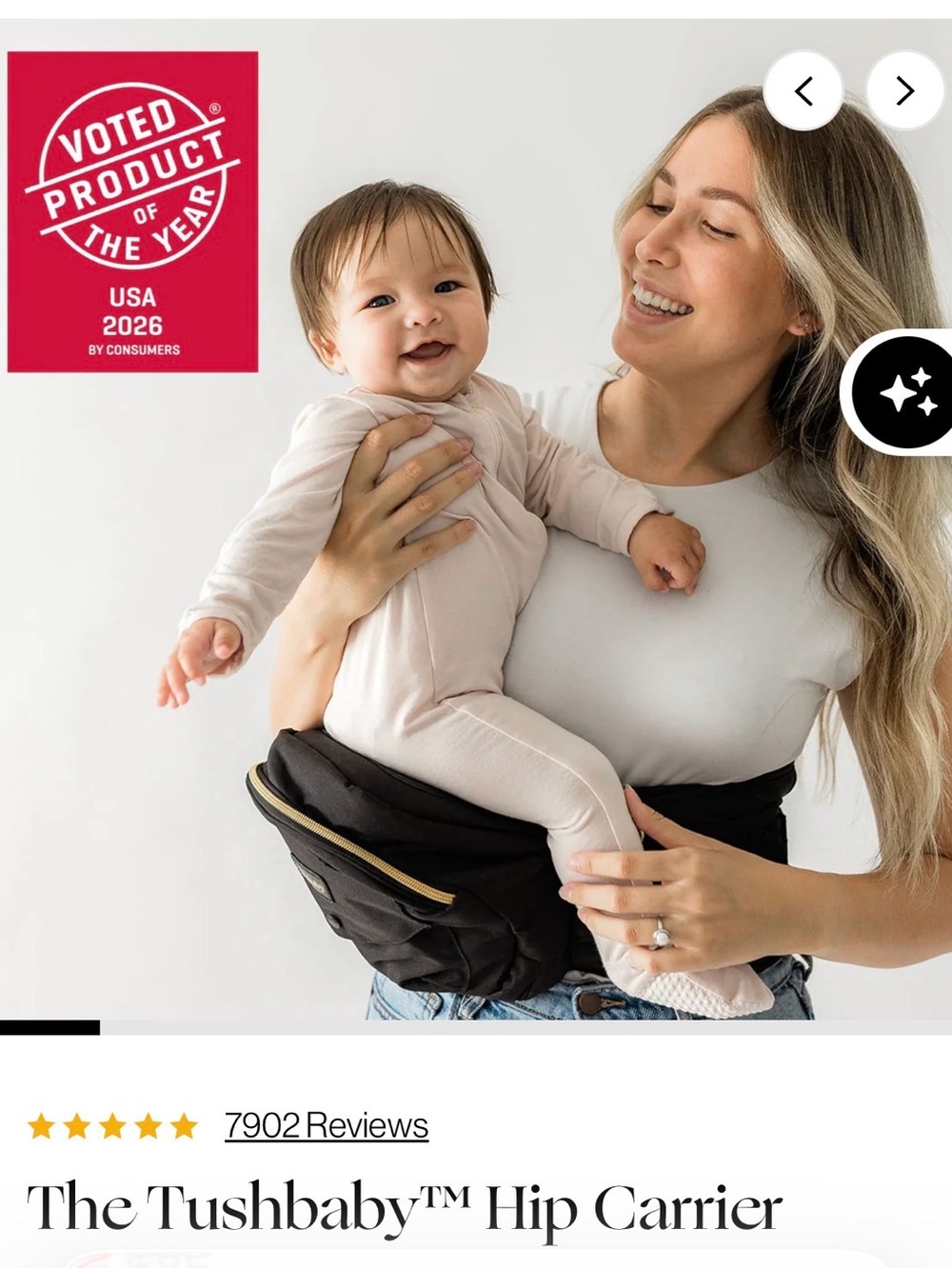 Strapless Baby Hipseat - Black - Picture 2 of 4